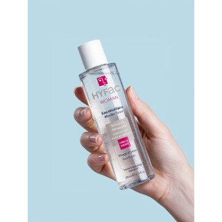 HYFAC Micellar Water cleanses and removes makeup from all skin types and all types of makeup, even waterproof formulas.
